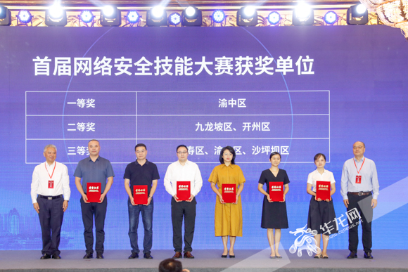 首届网络安全技能大赛获奖单位。华龙网记者 石涛 摄