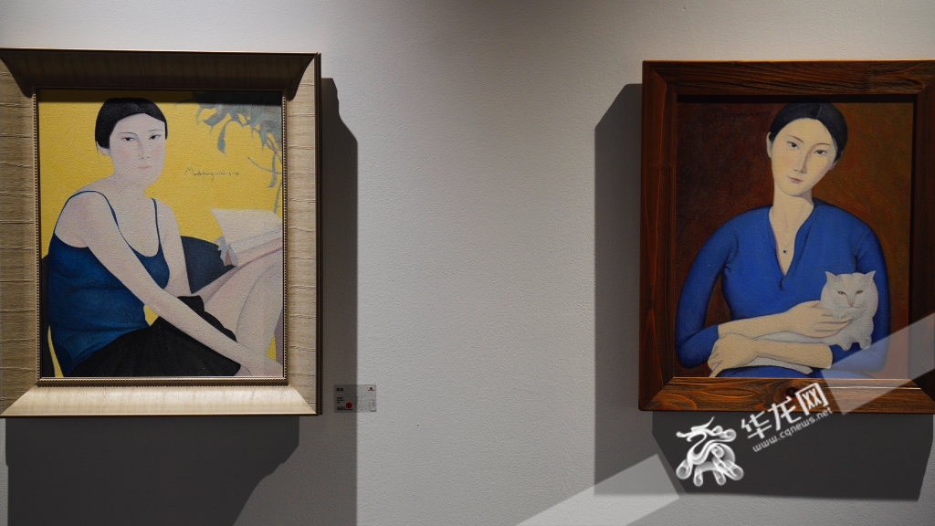 现场展出作品。华龙网记者 田韵沁 摄