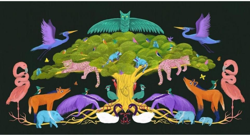 乌拉圭艺术家加斯顿·查瓦特的《大自然的本土乐章》系列，旨在促进人们对濒临灭绝的动植物的认识与保护。 活动主办方供图