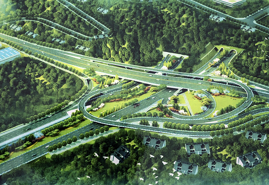李家沱复线桥北引道工程项目效果图。受访者供图