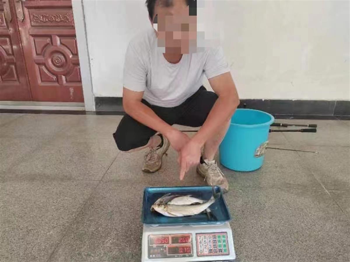 男子使用12钩串非法钓鱼，江夏警方依法将其刑拘