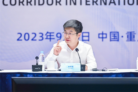 3重庆市经信和信息化委员会副主任杜宏瑞发言。华龙网记者 王钰 摄
