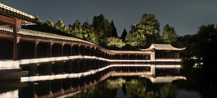 好夢幻的亞運夜西湖！9月6日起至10月28日，西湖夜景燈光每日開啟6