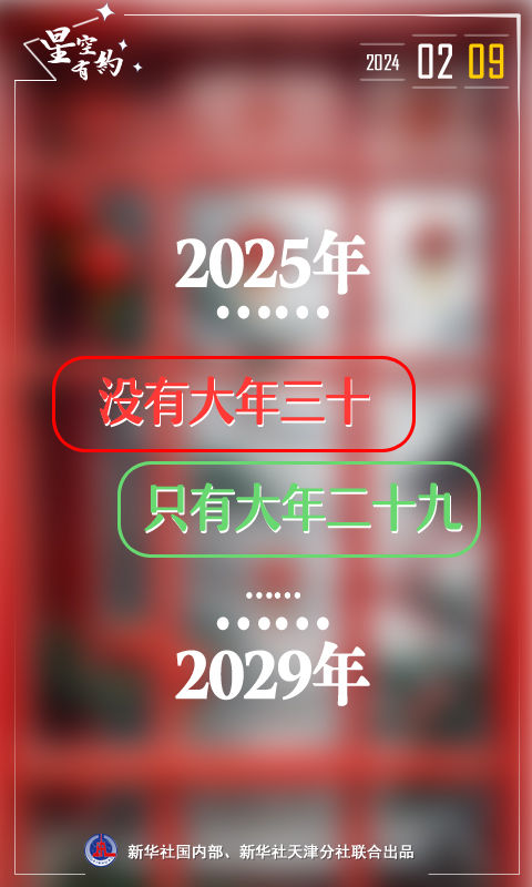 ,如2025年到2029年连续5年,2039年至2041年连续3年都没有大年三十