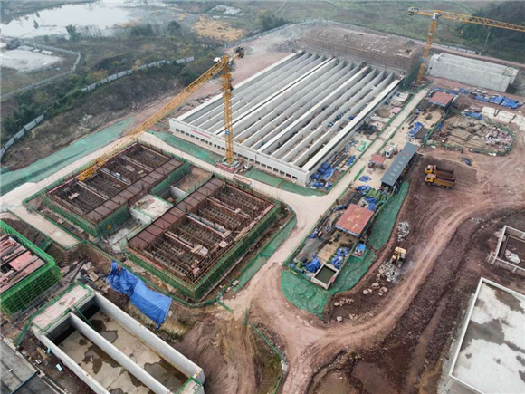 建设中的小石门长江水源工程。长寿区水利局供图