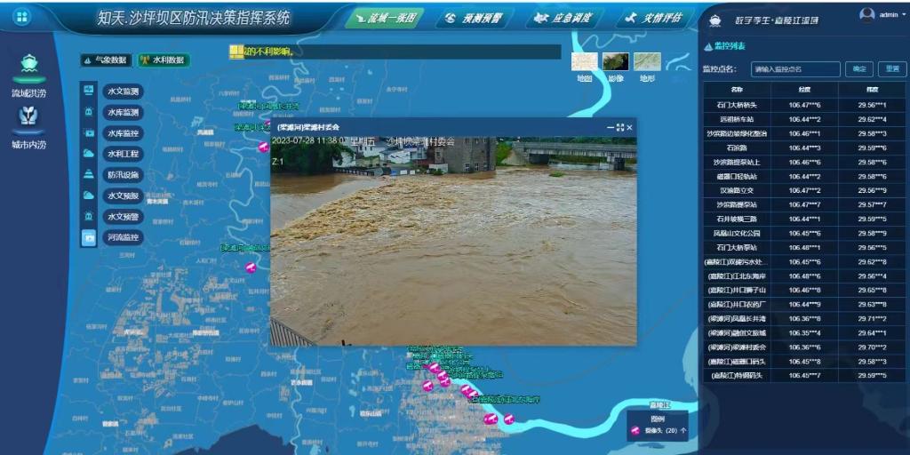 知天•沙坪坝区防汛决策指挥系统。重庆市气象局供图