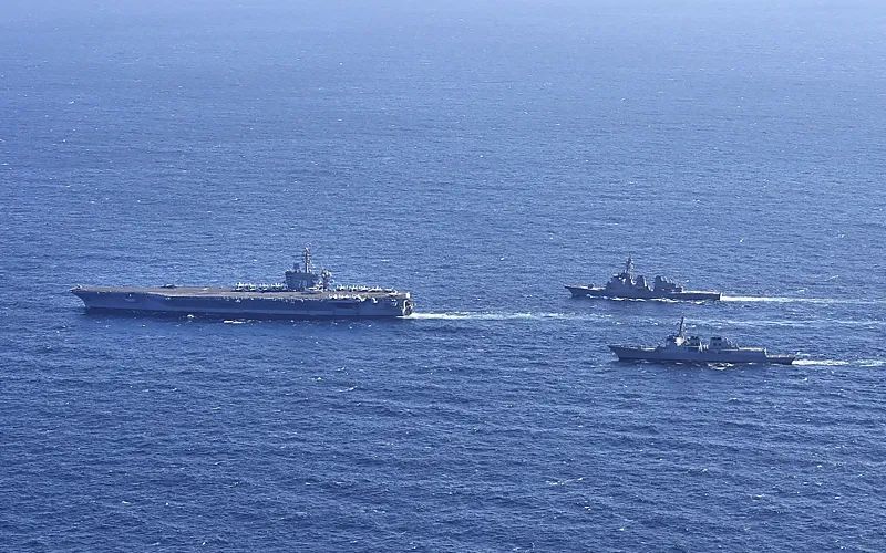 四处点火！美三艘核航母又集结朝鲜半岛附近海域2