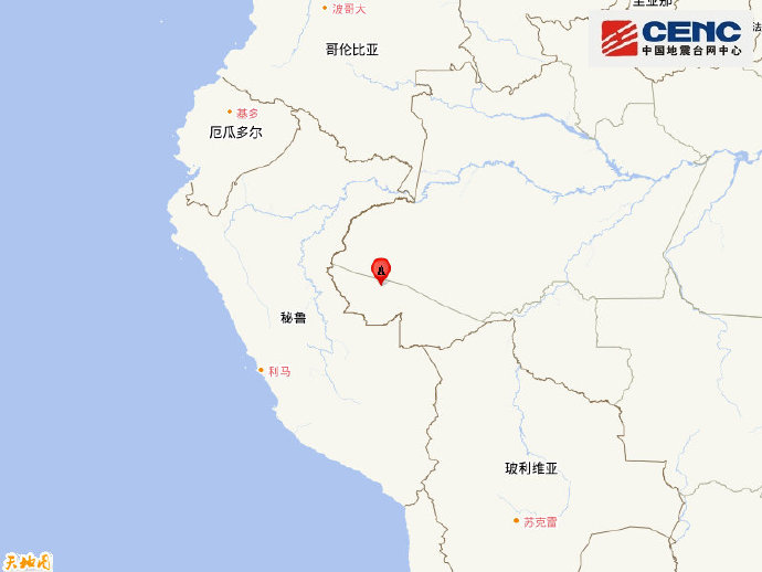 中国地震台网自动测定：巴西西部附近发生6.1级左右地震