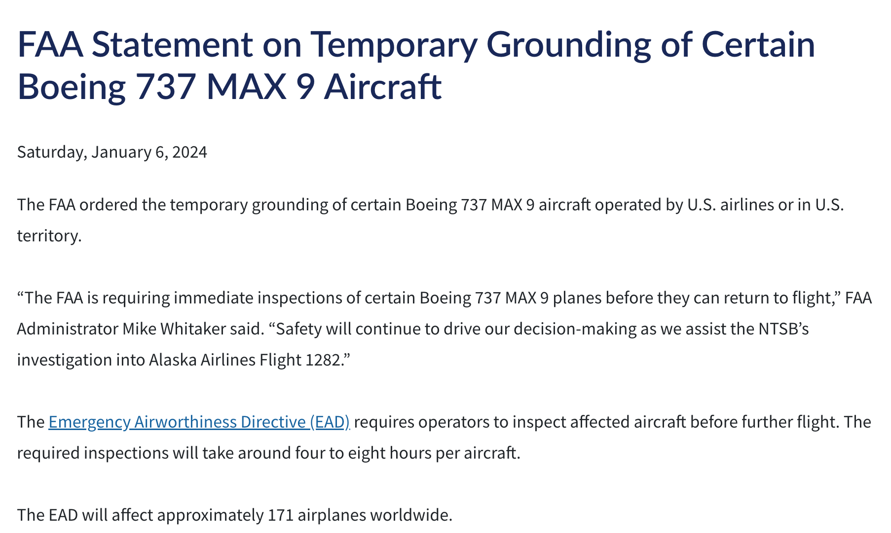 飞行中舱门脱落，美国停飞百架737MAX9，对国内有何影响2