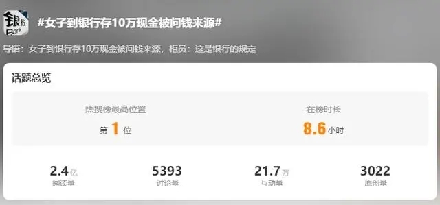 “女子存10万元需说明钱来源”上热搜，多家银行回应！律师解读1