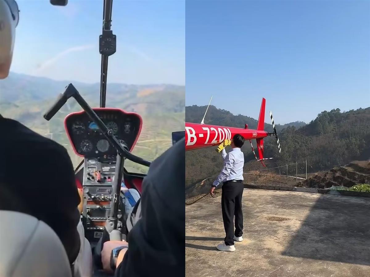 广西男子开直升机回村过年，已免费搭载近百名村民体验飞行，还开去镇上赶集办年货2