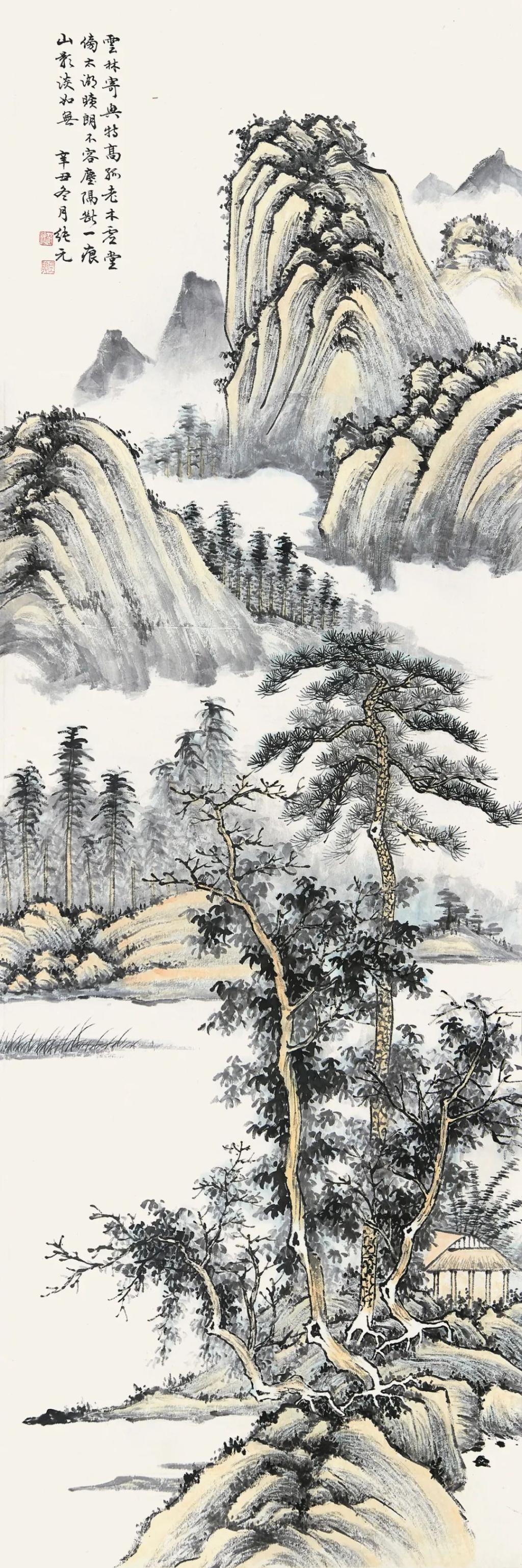 秋山图 赵纯元 国画179×59cm 2021年