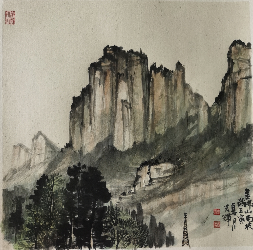 6《金佛佑巴渝》之三 周光辉   中国画43×43cm