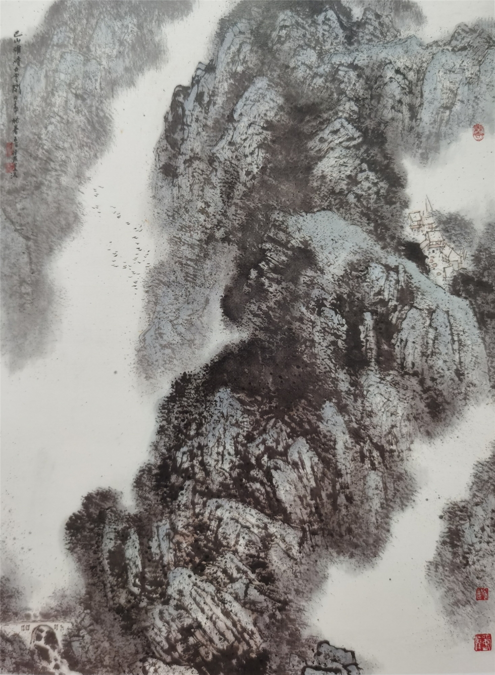3巴山雄峙白云间 90x122cm 1996年.jpg 916462829654713355