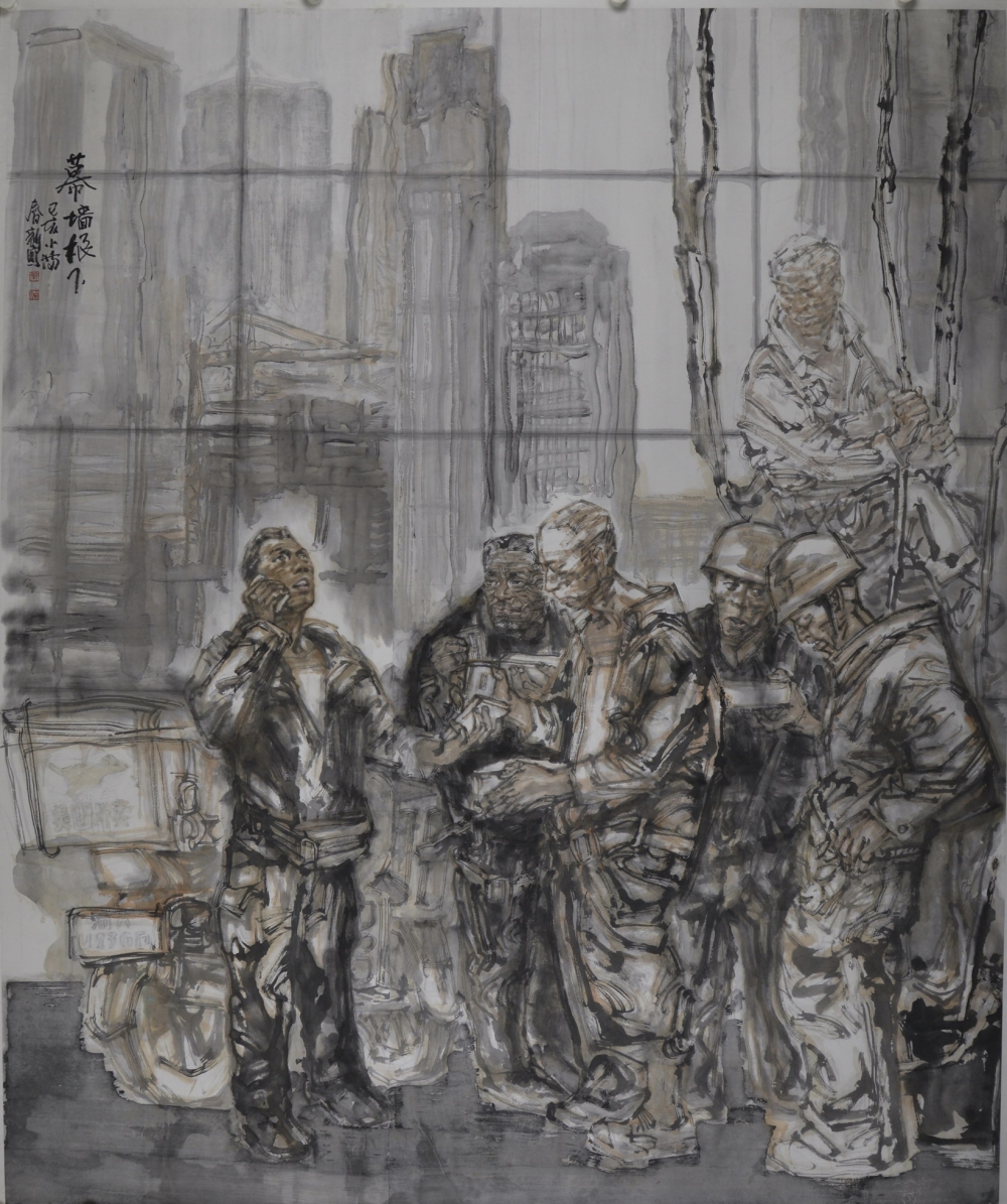 《幕墙根下》2019 240x200cm 中国画.jpg 916462829654713437