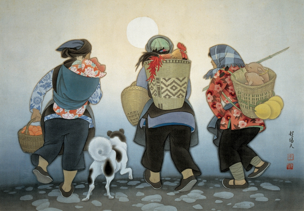 3《赶场天》1983年 50x73cm 绢本.jpg 916462829654713525