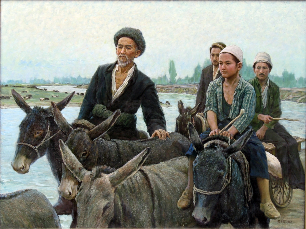 塔里木河1994年油画97x130cm.jpg 916462829654713585