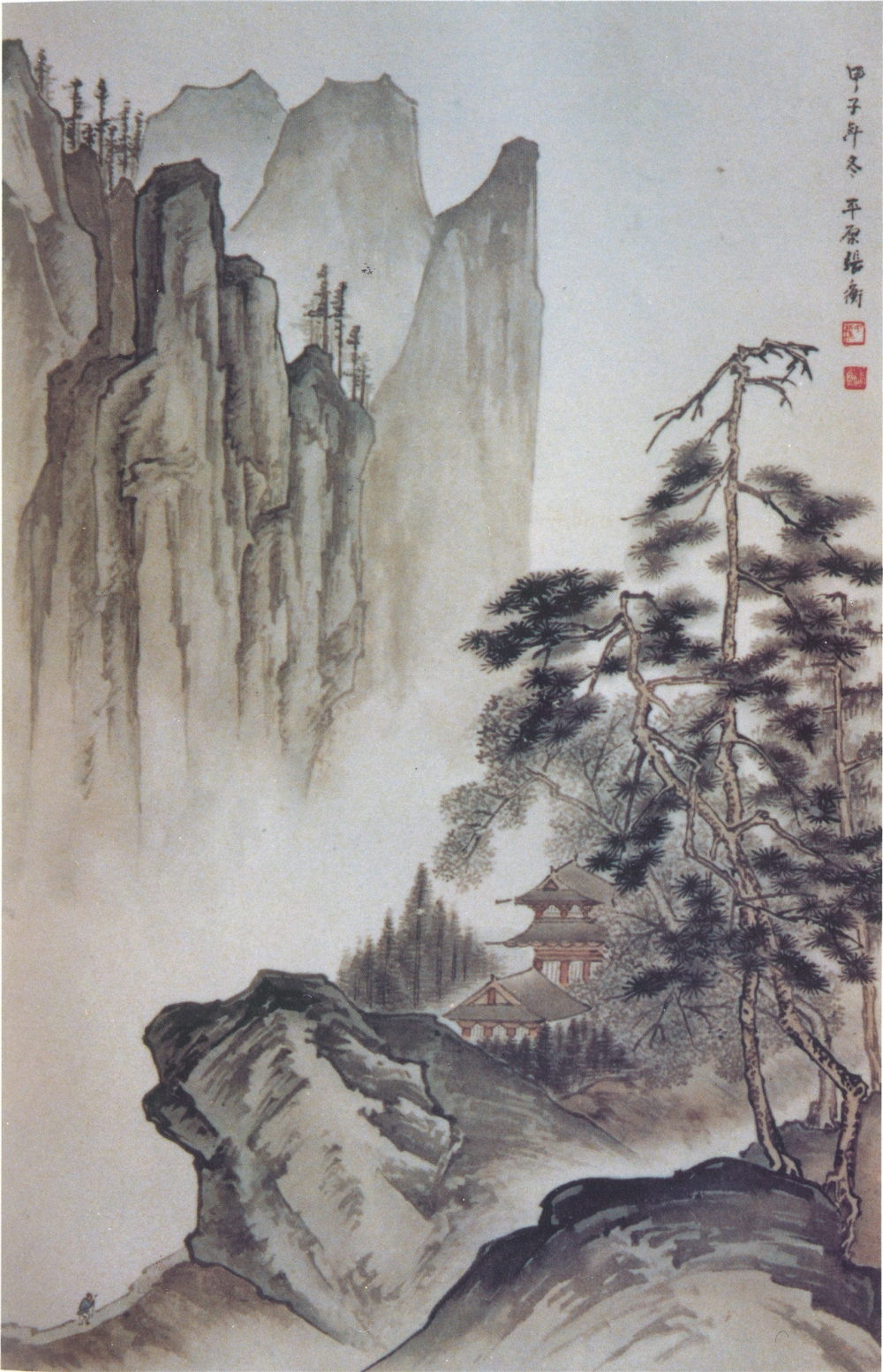 5古寺晚钟68x43cm.jpg 916462829654713189