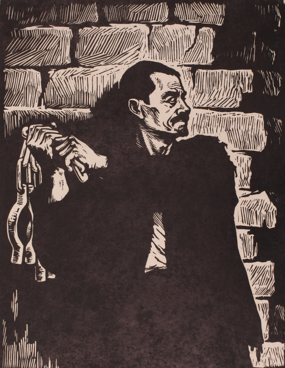 丁长发掩护突围 李少言 黑白木刻 38.5cm×30cm 1961年 916462829654716221