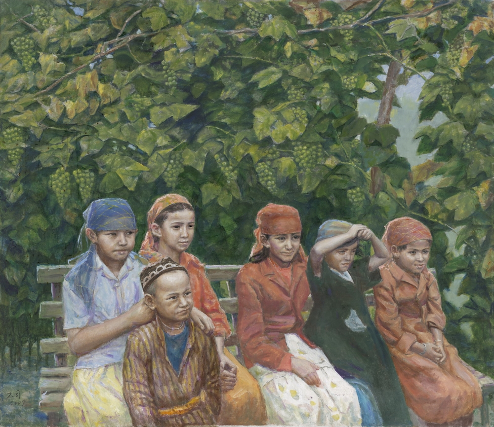 7.维吾尔小孩/油画 130x150cm 2009年.jpg 916462829654713577