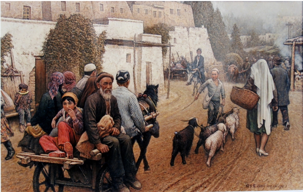 喀什巴札1989年油画107×167cm.jpg 916462829654713583