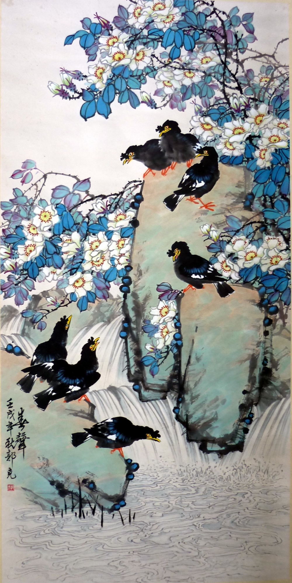 1春声 1982年 国画 131X67cm.JPG 916462829654713303