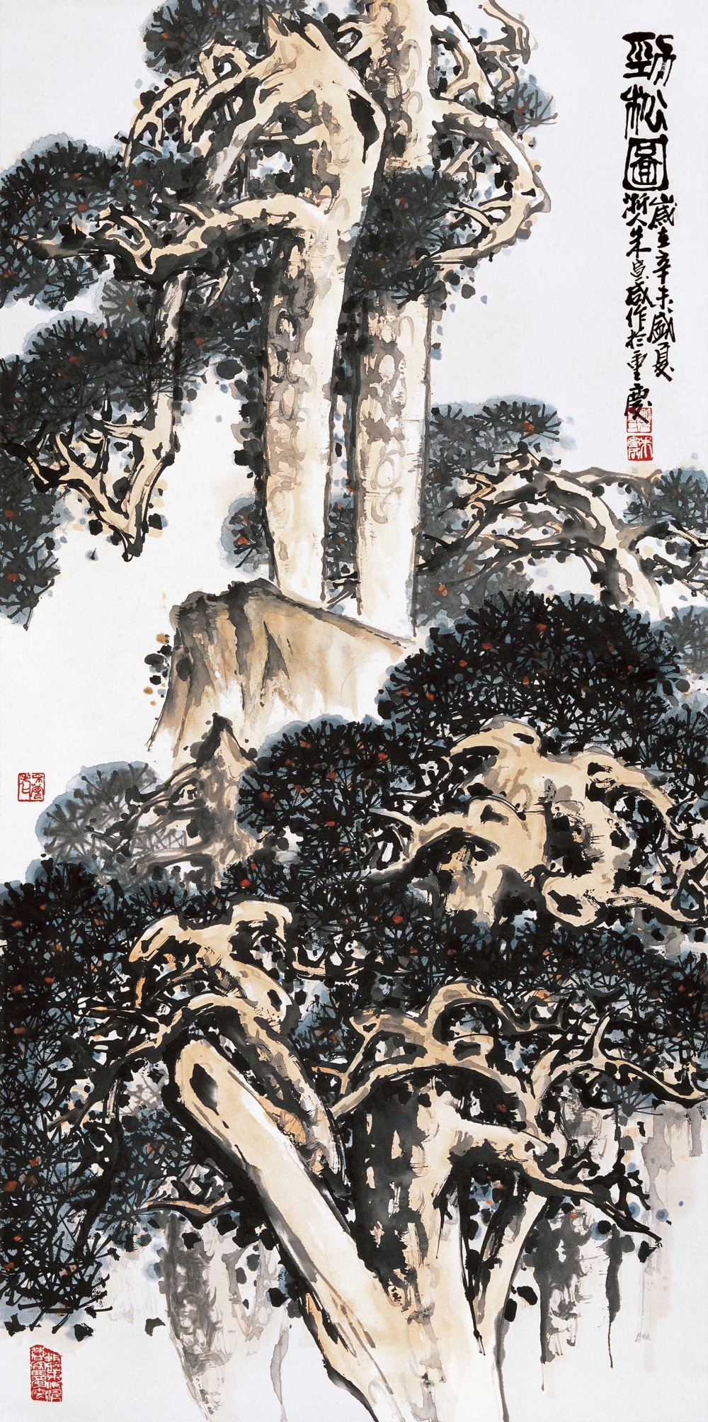 07. 朱宣咸 《劲松图》 中国画 137cm×68cm 1990年 .jpg 916462829654713405