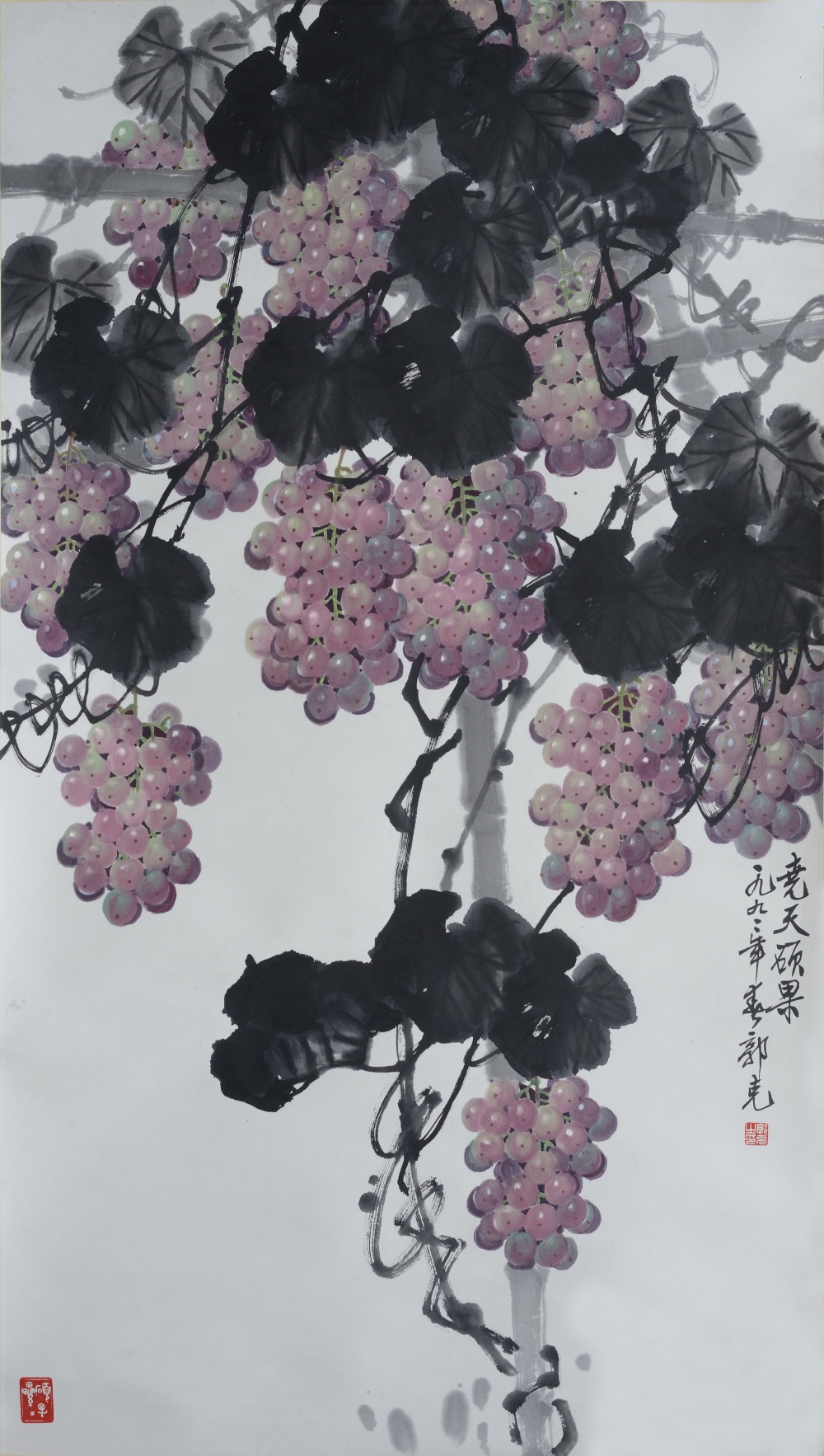 3荛天硕果 1992年 国画 138X68cm.jpg 916462829654713309